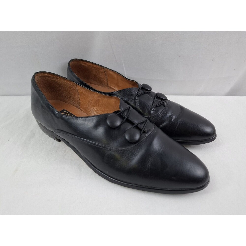 Vintage Premier LTD Collection Black Leather Loafer Whimsigoth Victorian 10M